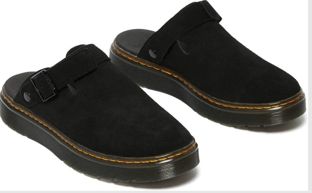 Dr. Martens Carlson Mules Suede Convertible Slingback Mule Black Mens 6 Womens 7